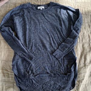 Madewell Charcoal Heather Long Sleeve Split-hem Merino Sweater Sz S